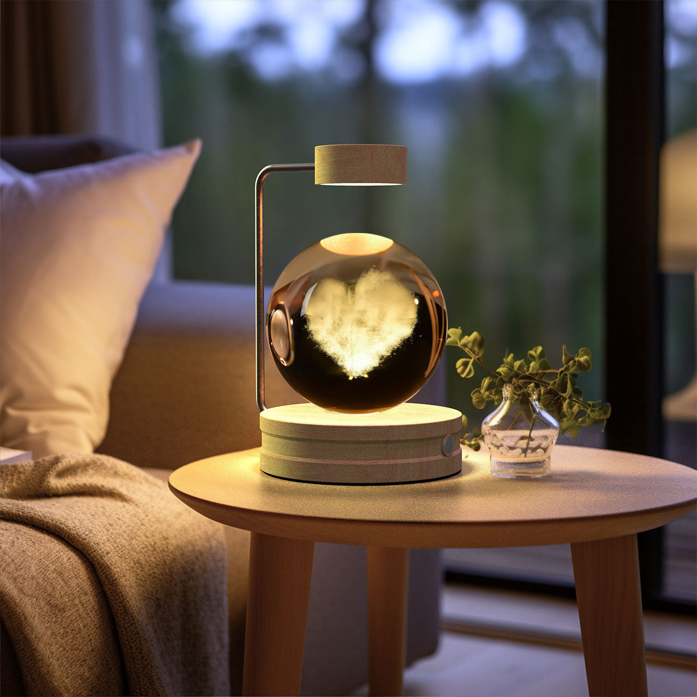 Cosmic Dinosaur Crystal Ball Night Light – USB Powered Warm Bedside Lamp
