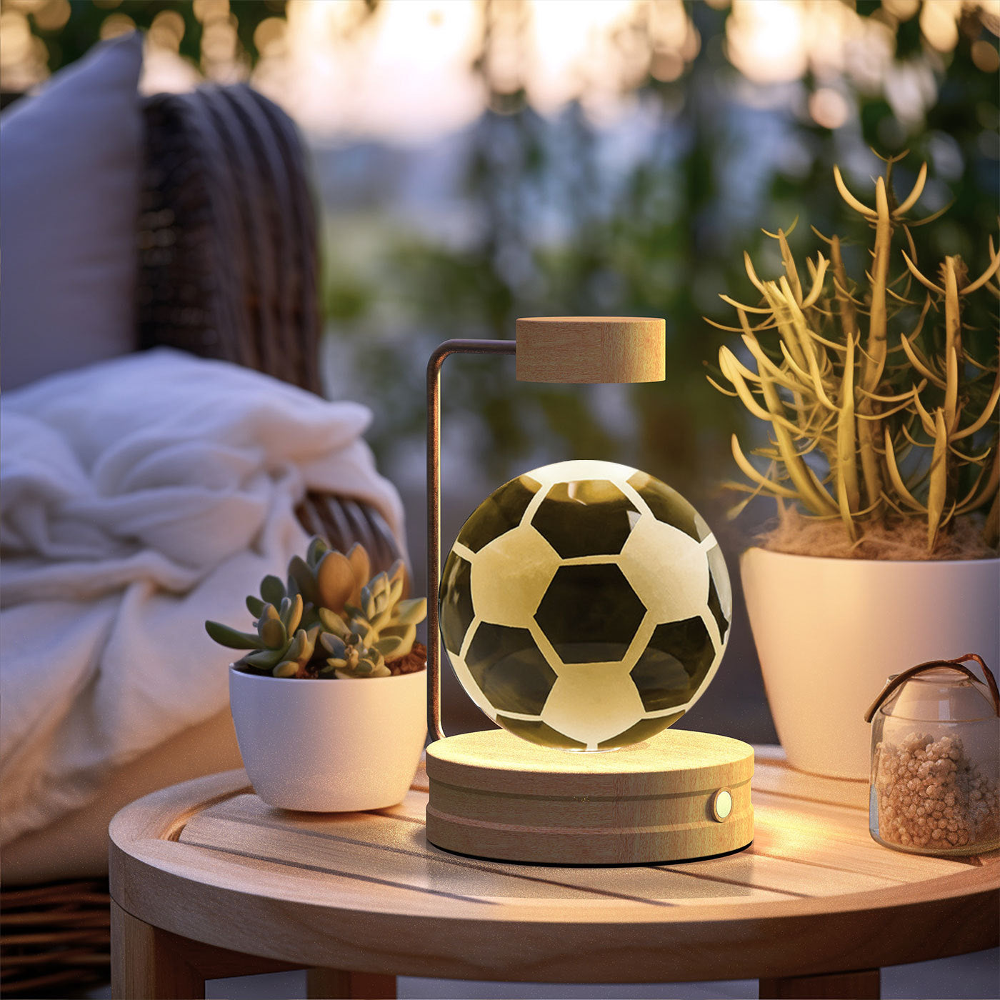 Cosmic Dinosaur Crystal Ball Night Light – USB Powered Warm Bedside Lamp