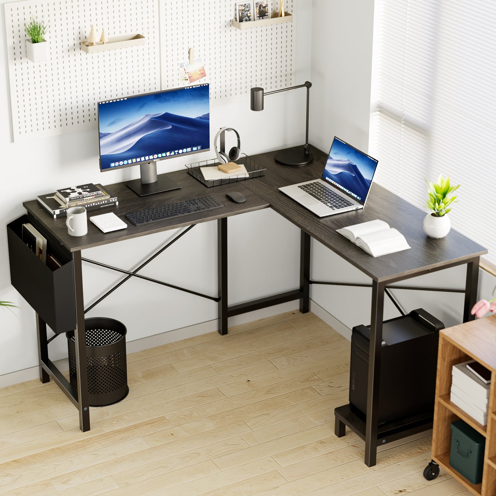 L-Shaped Office Desk – Spacious Corner Computer Table for Work or Gaming