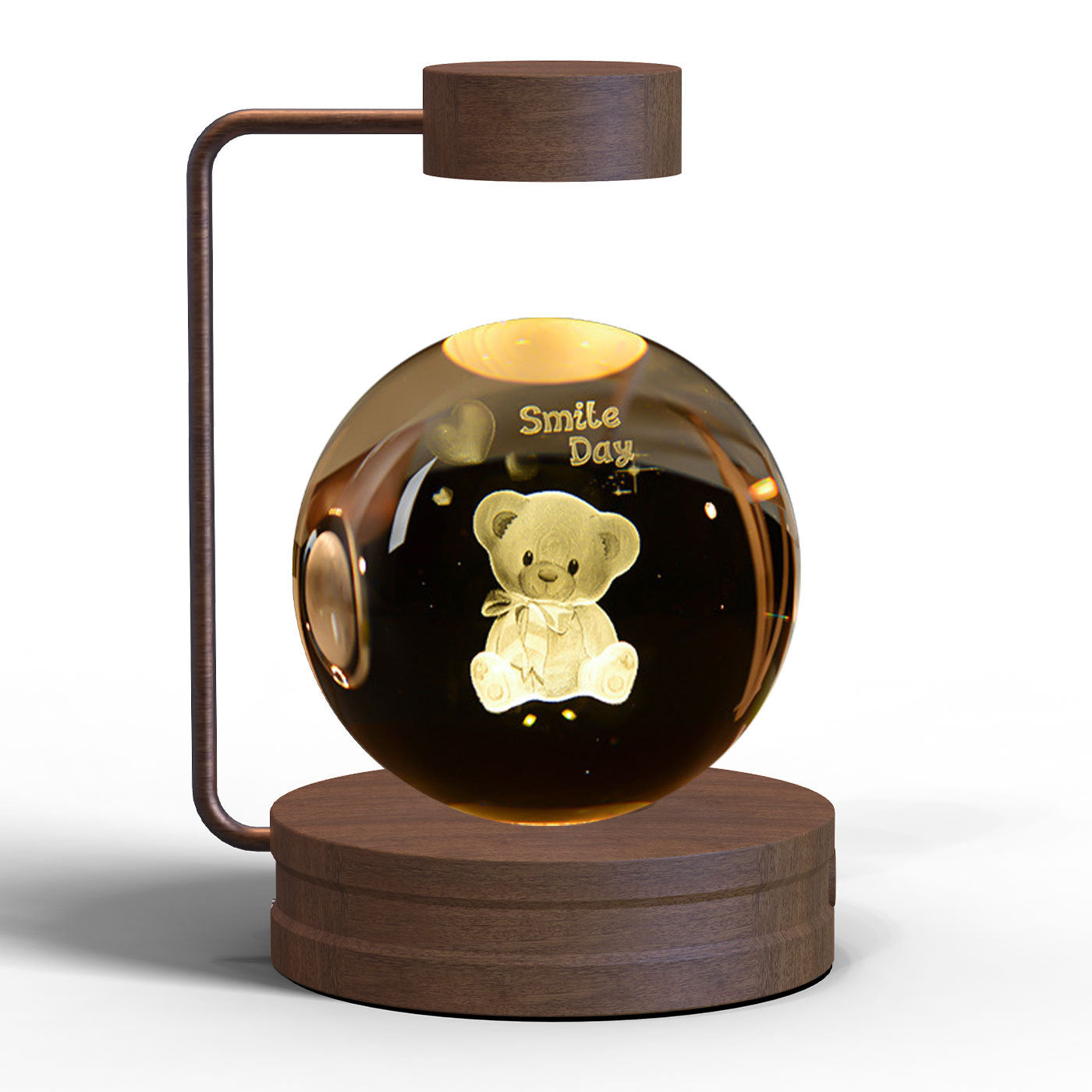 Cosmic Dinosaur Crystal Ball Night Light – USB Powered Warm Bedside Lamp